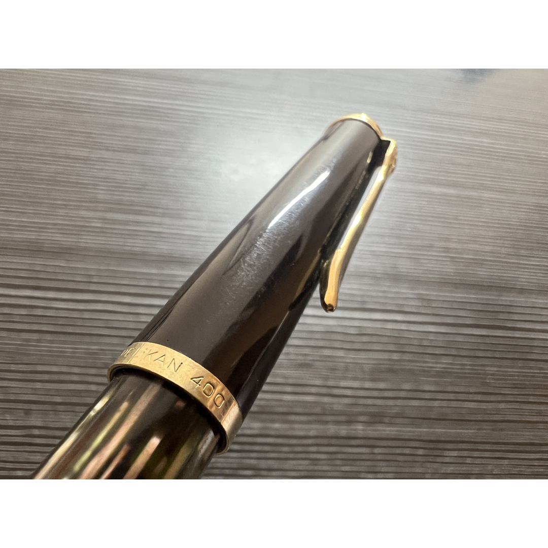 クリスマスツリー特価! ペリカン 400NN 茶縞 細字 F 万年筆 M&K