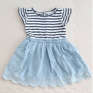 ベビーギャップ(babyGAP)のbabyGAP ボーダーワンピース 90センチ(ワンピース)