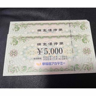 早稲田アカデミー　株主優待券　 10,000円分（5,000円×2枚(その他)