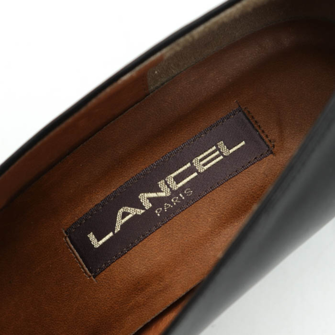 LANCEL(ランセル)のランセル ローファーパンプス スクエアトゥ 本革レザー 日本製 ブランド シューズ 靴 黒 レディース 22cmサイズ ブラック LANCEL レディースの靴/シューズ(ハイヒール/パンプス)の商品写真