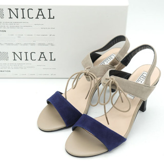 ニカル ストラップサンダル 未使用 ハイヒール リボン ブランド シューズ 靴 レディース Sサイズ グレー NICAL(サンダル)