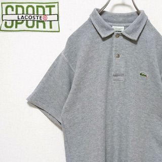 ラコステ(LACOSTE)のラコステ　スポーツ　文字　ワニ　刺繍　ロゴ　ワッフル　生地　半袖　ポロシャツ(ポロシャツ)