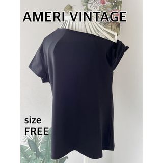 アメリヴィンテージ(Ameri VINTAGE)のAMERI VINTAGEアメリヴィンテージ　変形肩出しツイストTシャツ★黒(Tシャツ(半袖/袖なし))