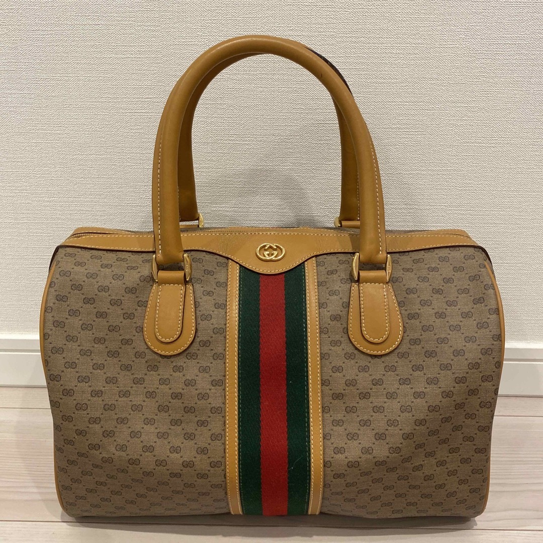 GUCCI グッチ ミニボストン マイクロ GG PVC レザー ロゴ - ボストンバッグ