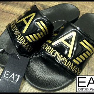 エンポリオアルマーニイーエーセブン(EMPORIO ARMANI EA7)のE④ G② 新品 EA7 エンポリオアルマーニ ロゴ サンダル 黒 27.0 ②(サンダル)