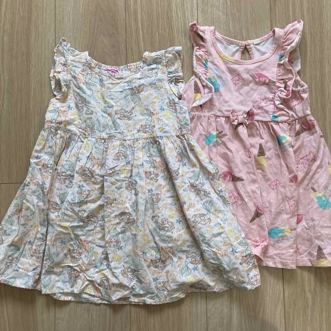 100サイズ　ワンピース　アリエル　ディズニー　ピンク キッズ/ベビー/マタニティのキッズ服女の子用(90cm~)(ワンピース)の商品写真