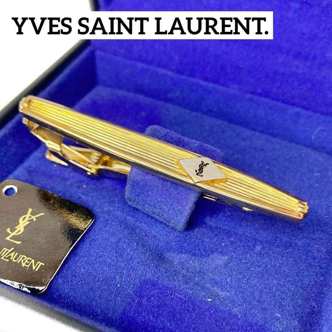 YSL イヴ・サンローラン　ネクタイピン　ゴールド　箱付き