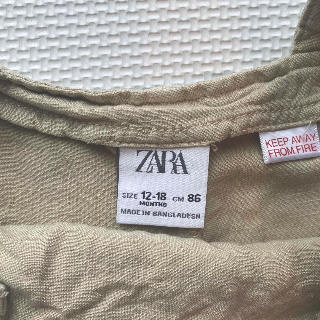 ZARA KIDS(ザラキッズ)のZARA KIDS リネンブレンドサロペット キッズ/ベビー/マタニティのベビー服(~85cm)(パンツ)の商品写真