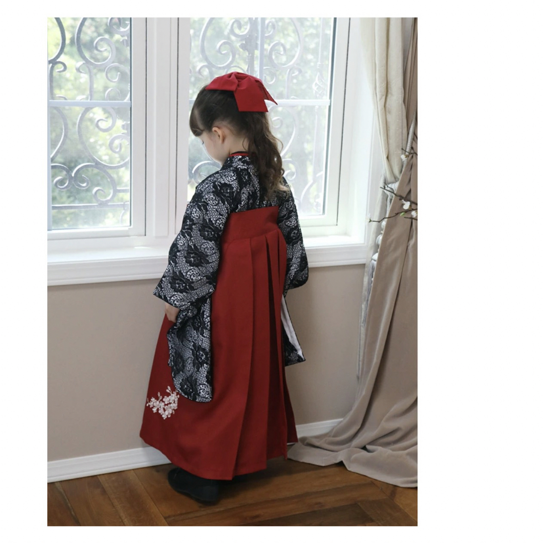 新品未使用 キャサリンコテージ 袴 卒業式 小学生 160cm 黒&えんじ