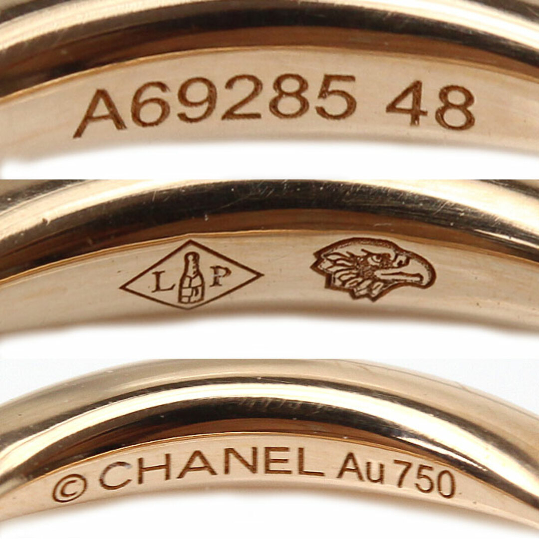 CHANEL - CHANEL シャネル K18PG ピンクゴールド カメリア ハーフ