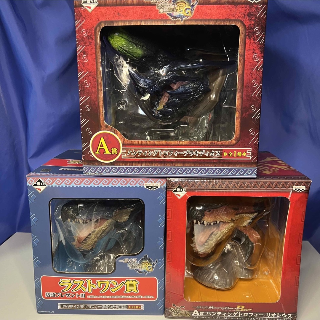 BANPRESTO(バンプレスト)の一番くじ　モンスターハンター　ハンティングトロフィー　3種セット エンタメ/ホビーのフィギュア(ゲームキャラクター)の商品写真