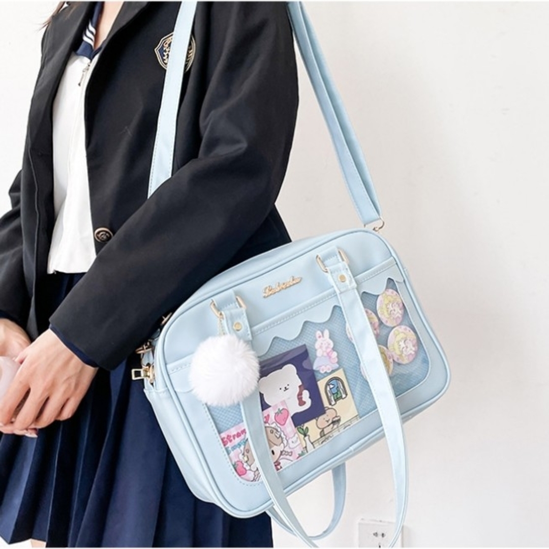 痛バッグ 見せバッグ♡可愛い水色♡魅せトート 推し活 透明バッグ 痛バシート レディースのバッグ(ショルダーバッグ)の商品写真