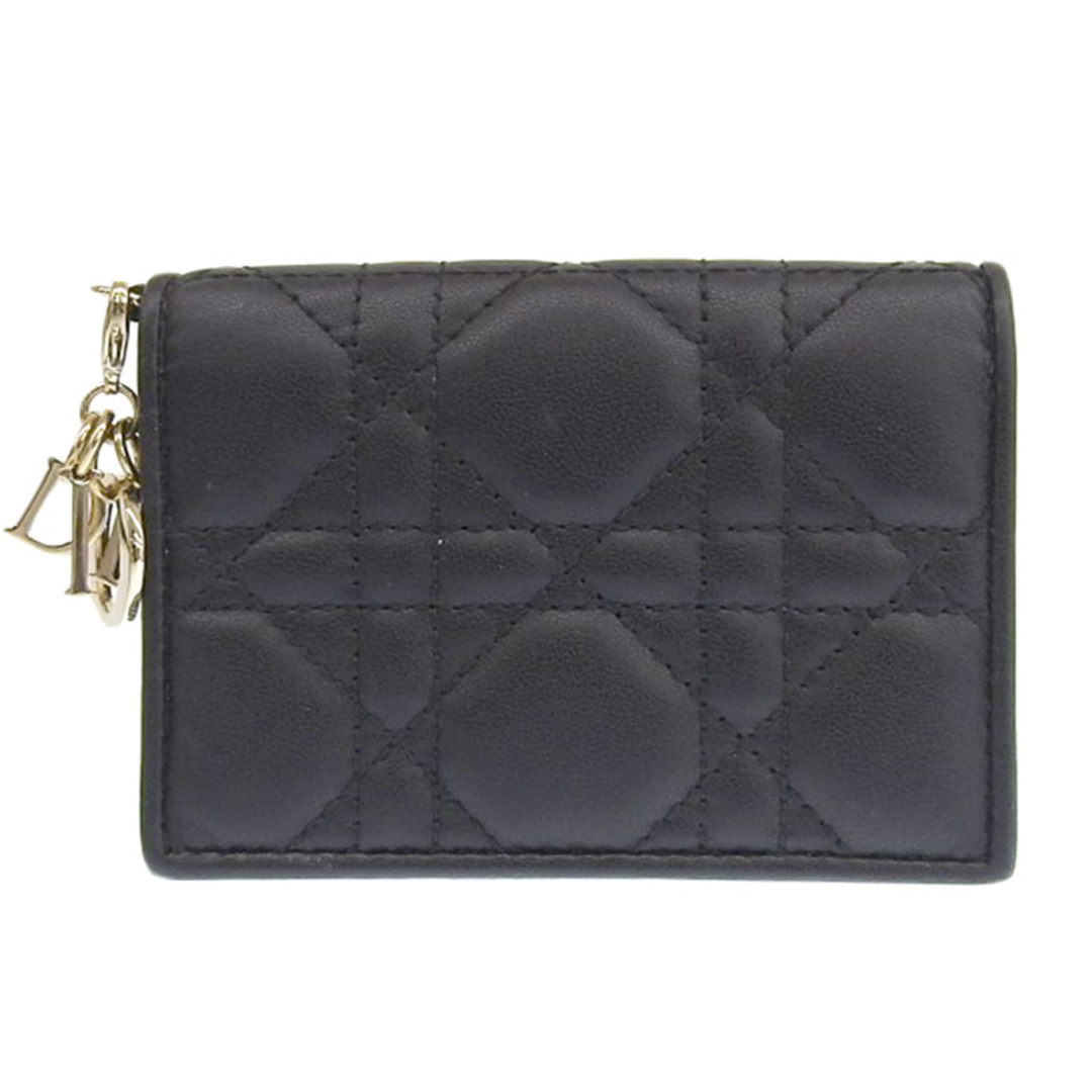 ディオール CHRISTIAN DIOR カナージュ カードホルダー 名刺入れ カードケース レザー ブラック S0011ONMJ  新入荷 OBB0489