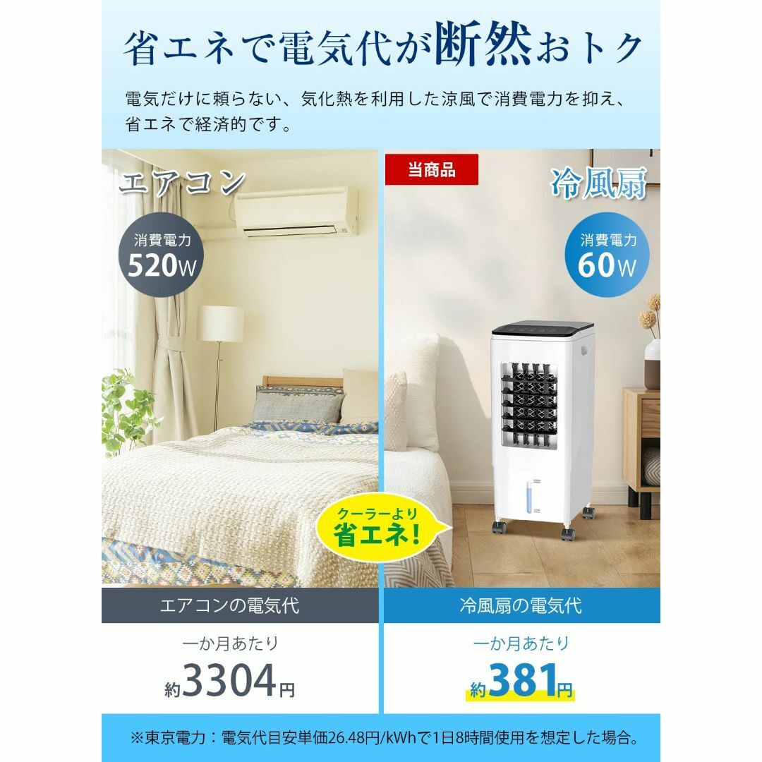 冷風機 冷風扇 【2023年新型＆保冷パック3個付】 5.5Lタンク 冷風 強力