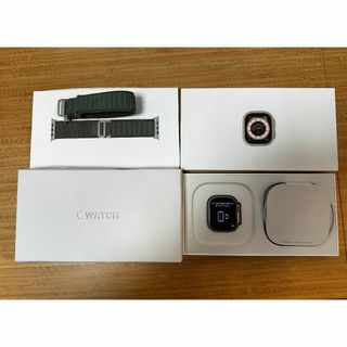 アップルウォッチ(Apple Watch)の極美品 AppleWatch Ultra 49mm Green Alpine M(腕時計(デジタル))