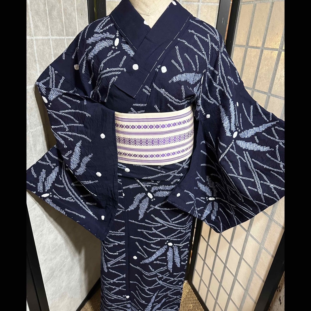 有松鳴海絞り 浴衣 美品逸品-