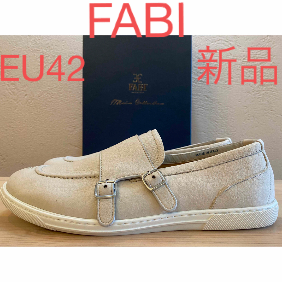 新品 FABI ファビ ダブルモンク ヌバック スニーカー Uチップ ローファー