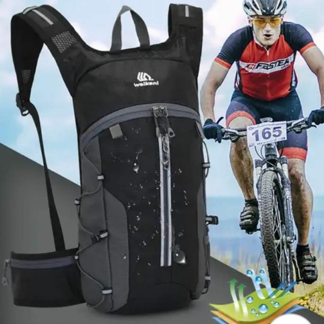 バックパック サイクリング ランニング 山登り アウトドア リュック シルバー スポーツ/アウトドアの自転車(バッグ)の商品写真