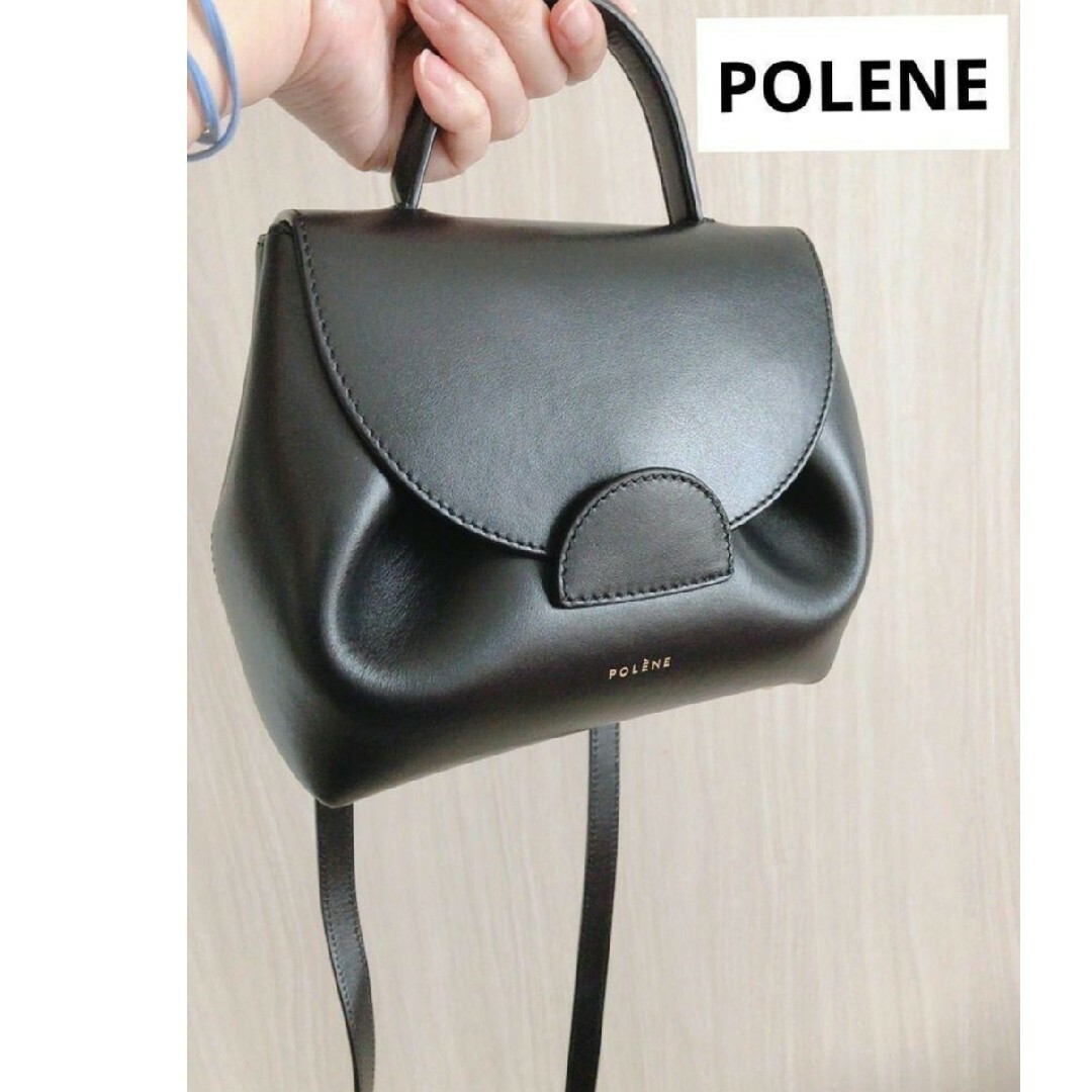 美品　POLENE ポレーヌ　黒　black　ショルダーバッグ | フリマアプリ ラクマ