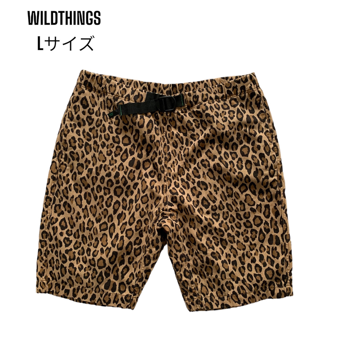 WILD THINGS 豹柄xシャンブレー イージーパンツ Ｌ