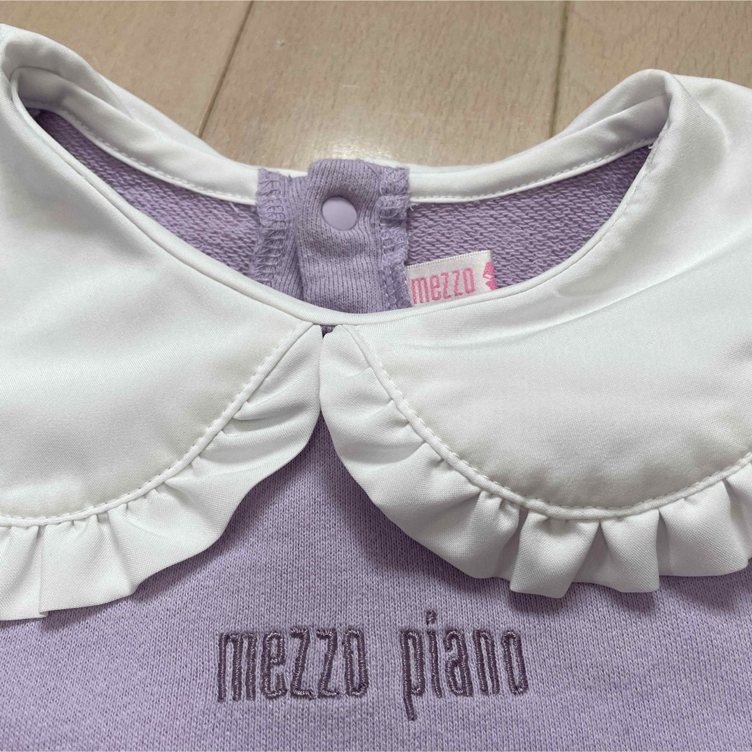 mezzo piano(メゾピアノ)のmezzo pianoメゾピアノ長袖パープルワンピース１２０cm キッズ/ベビー/マタニティのキッズ服女の子用(90cm~)(ワンピース)の商品写真