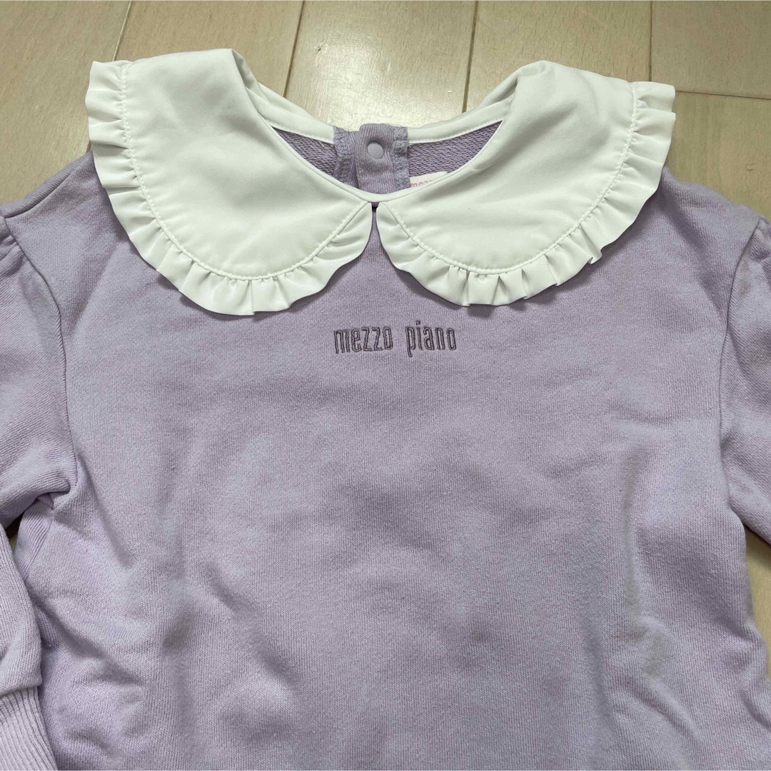 mezzo piano(メゾピアノ)のmezzo pianoメゾピアノ長袖パープルワンピース１２０cm キッズ/ベビー/マタニティのキッズ服女の子用(90cm~)(ワンピース)の商品写真