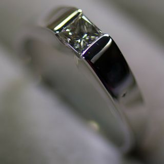 Pt900　0.608ct　18号　プリンセスカット　ダイヤモンドリング(リング(指輪))