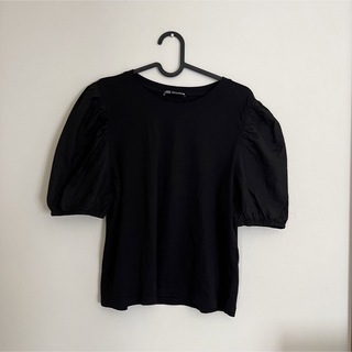 ザラ(ZARA)のZARA パフスリーブTシャツ ブラック(Tシャツ(半袖/袖なし))