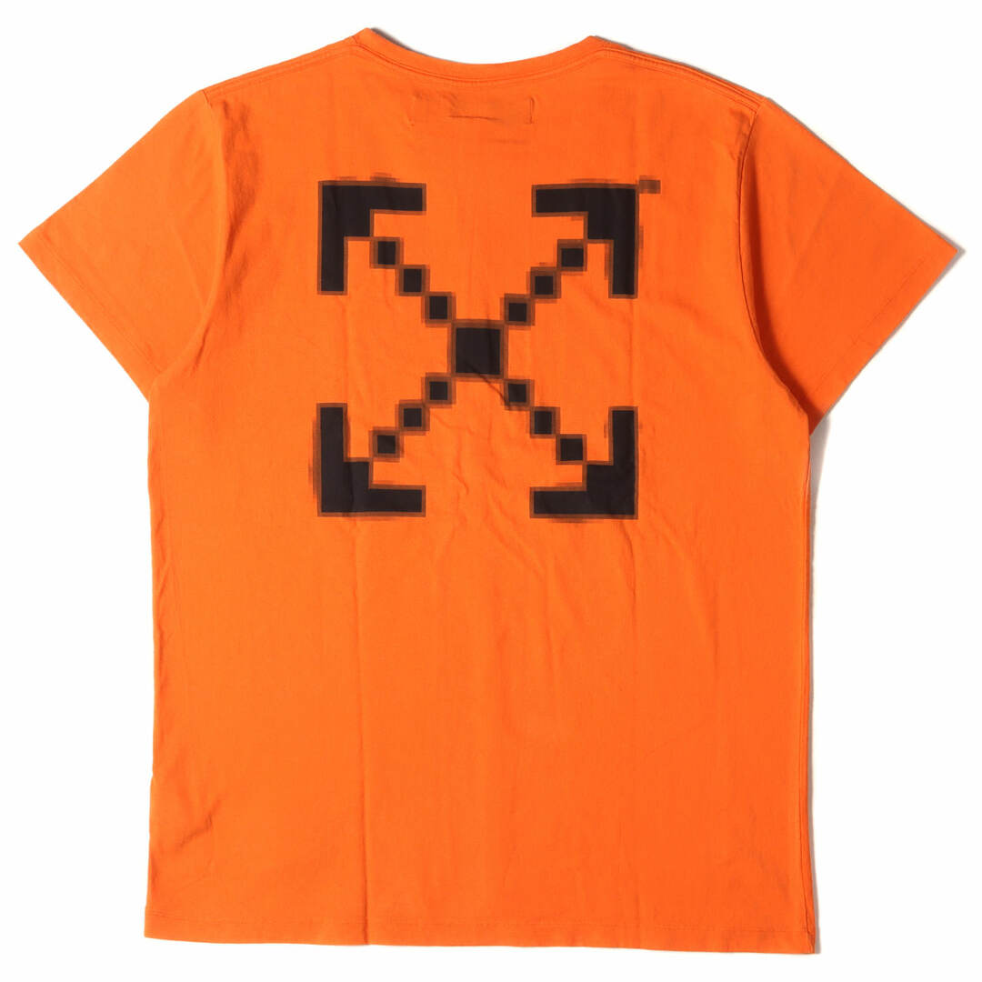 OFF-WHITE オフホワイト Tシャツ サイズ:XL デジタル アロー ロゴ プリント クルーネック 半袖 SCAFFOLDING S/S SLIM TEE 19AW オレンジ トップス カットソー カジュアル ブランド ストリート 【メンズ】