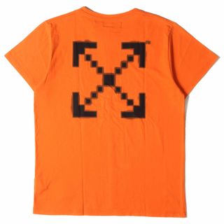 OFF-WHITE オフホワイト Tシャツ サイズ:XL デジタル アロー ロゴ プリント クルーネック 半袖 SCAFFOLDING S/S  SLIM TEE 19AW オレンジ トップス カットソー カジュアル ブランド ストリート 【メンズ】【中古】