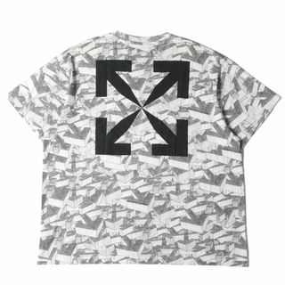 【限定価格】OFF-WHITE オフホワイト 長袖Ｔシャツ スプリットアロー モックネック ロゴ カットソー 秋 冬 アパレル トップス 服 L OMAB032E19185010 ホワイト 白 ブラック 黒 コットン    メンズ【品】