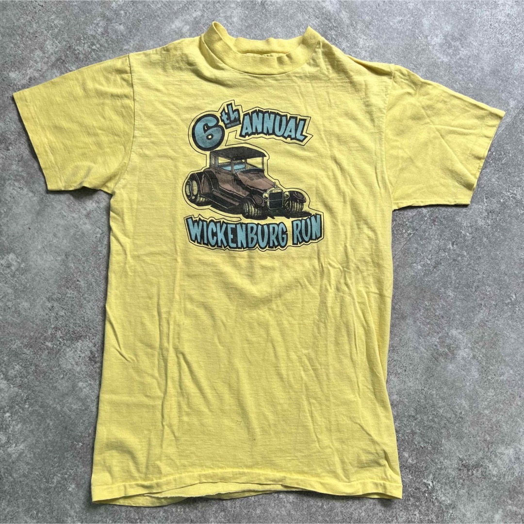 70s vintage Racing Tシャツ USA製 ホットロッド44袖丈