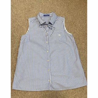 バーバリーブルーレーベル(BURBERRY BLUE LABEL)の【値下げ】バーバリーブルーレーベル　ストライプ柄 シャツ(シャツ/ブラウス(半袖/袖なし))