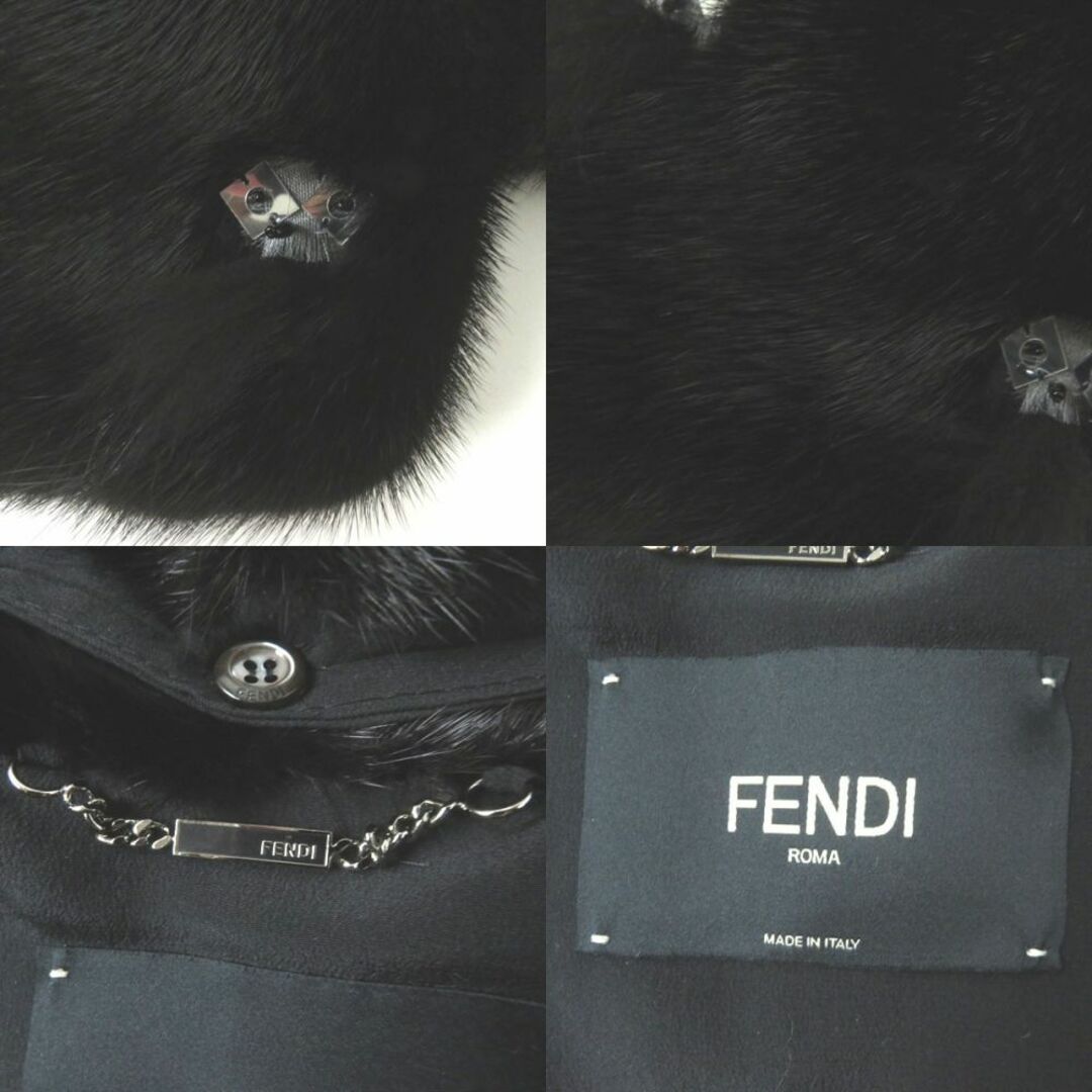 日本セール 極美品◎毛皮 伊製 FENDI フェンディ レディース ミンク ショート丈 ジャケット/ポンチョ風 ブラック 40 ハンガー・ガ 毛皮/ファーコート 定価130万超えフェンディ FENDI ミンク コート紫