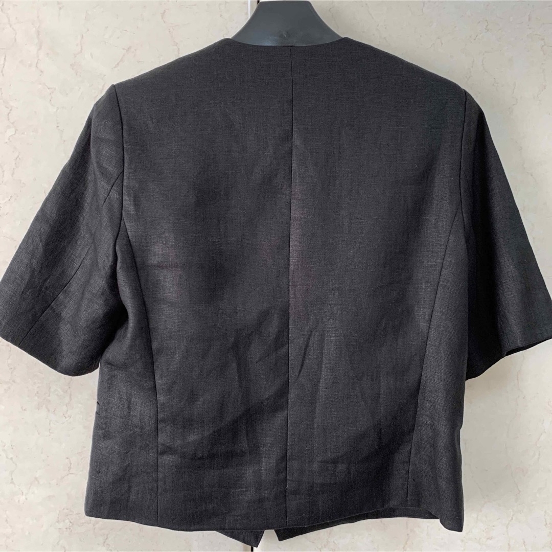 目玉商品 新品・完売品ミラオーウェンノーカラーハーフスリーブリネン