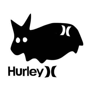 ハーレー(Hurley)のHurley ハーレー ステッカー　　◆W130mm  H110mm◆黒グロス◆(サーフィン)