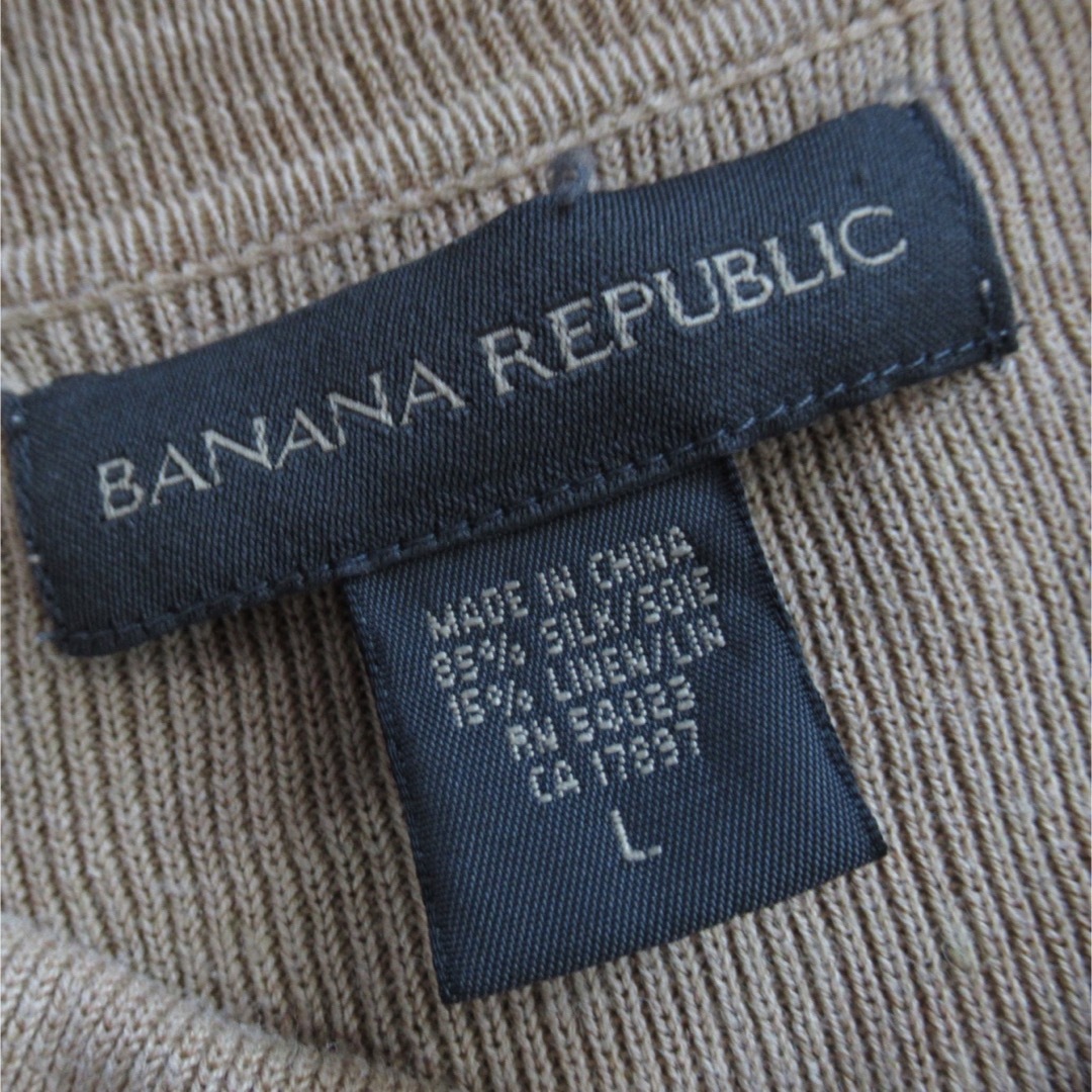 90s BANANA REPUBLIC シルク リネン ニット ポロシャツ L 7
