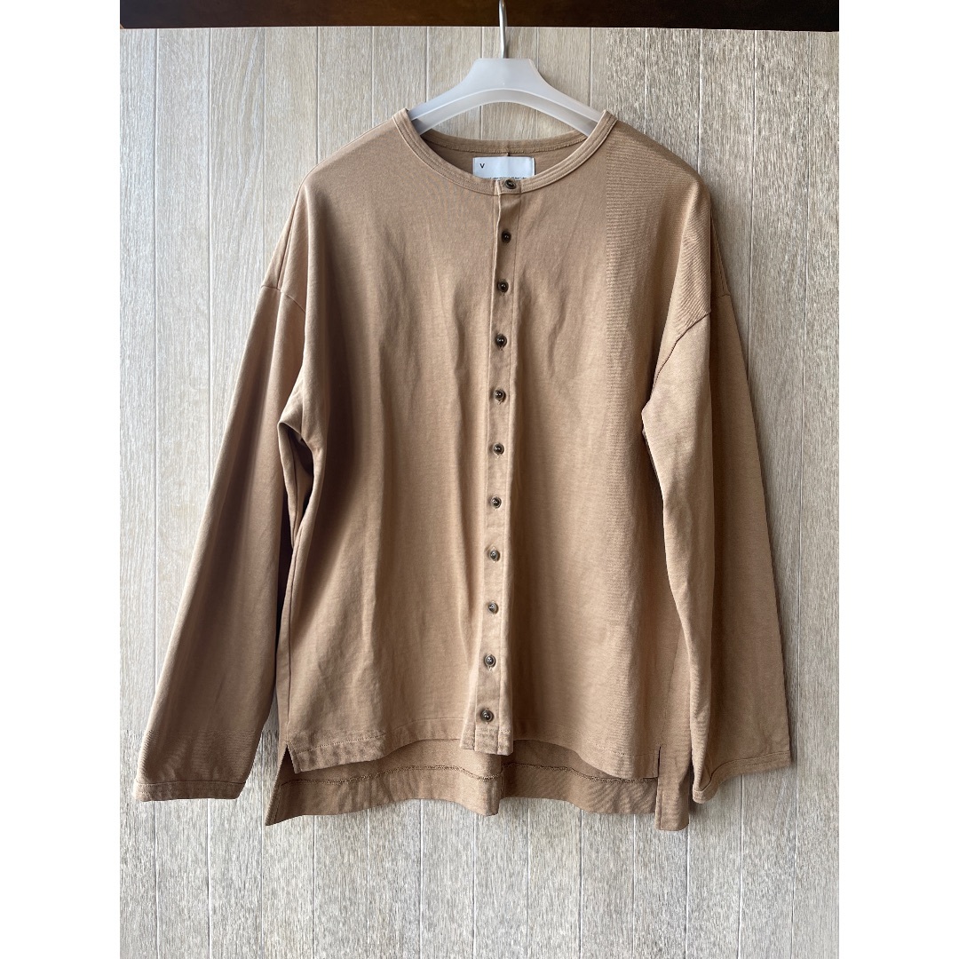 VOAAOV / OVERSIZED CREW NECK CARDIGAN