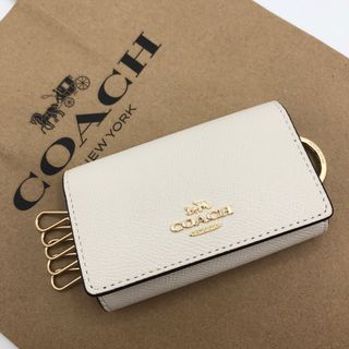 【COACH☆大人気】☆新品☆ファイブ リング キー ケース☆トープ☆レザー☆