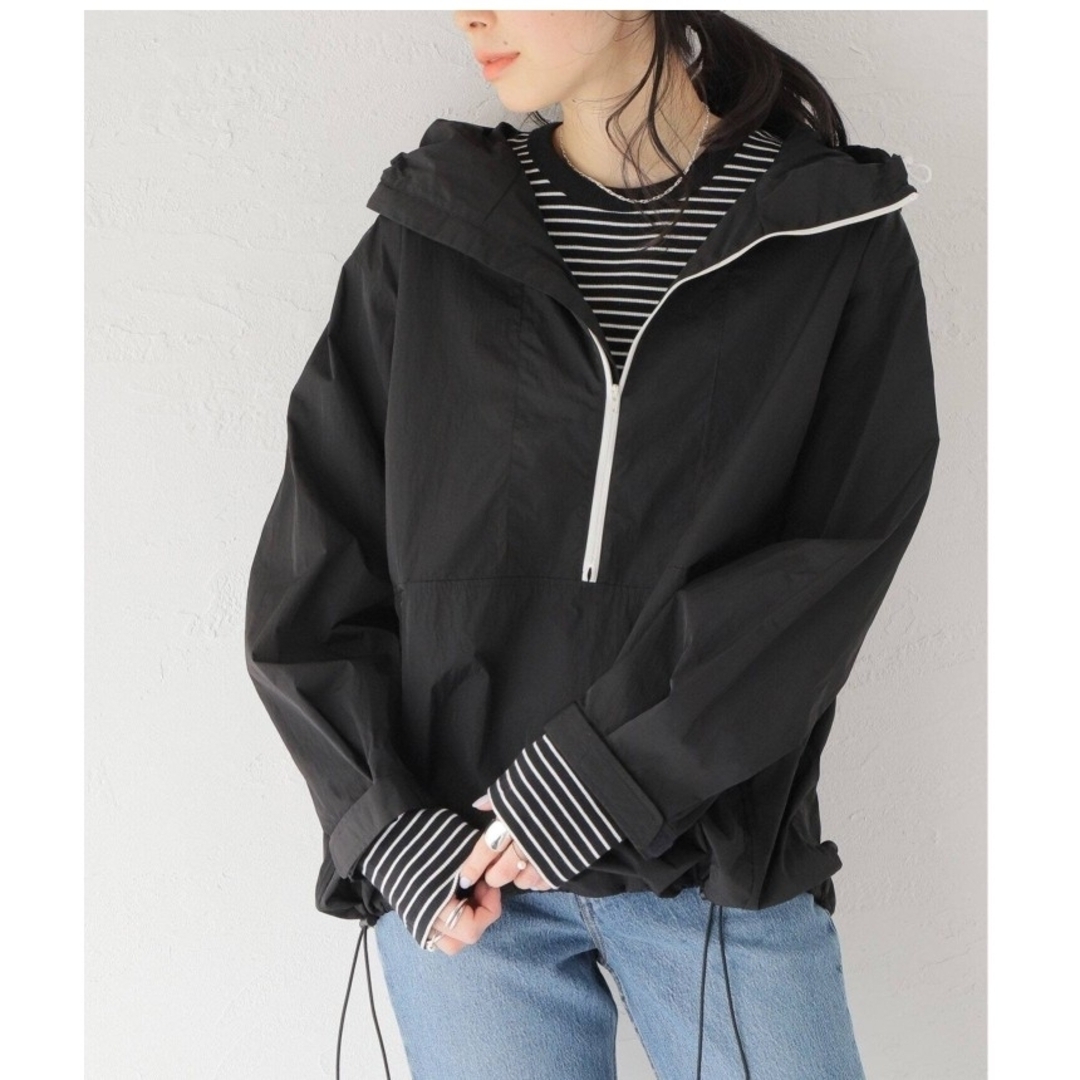 IENA(イエナ)のIENA  シアー アノラックパーカー 黒 レディースのジャケット/アウター(その他)の商品写真
