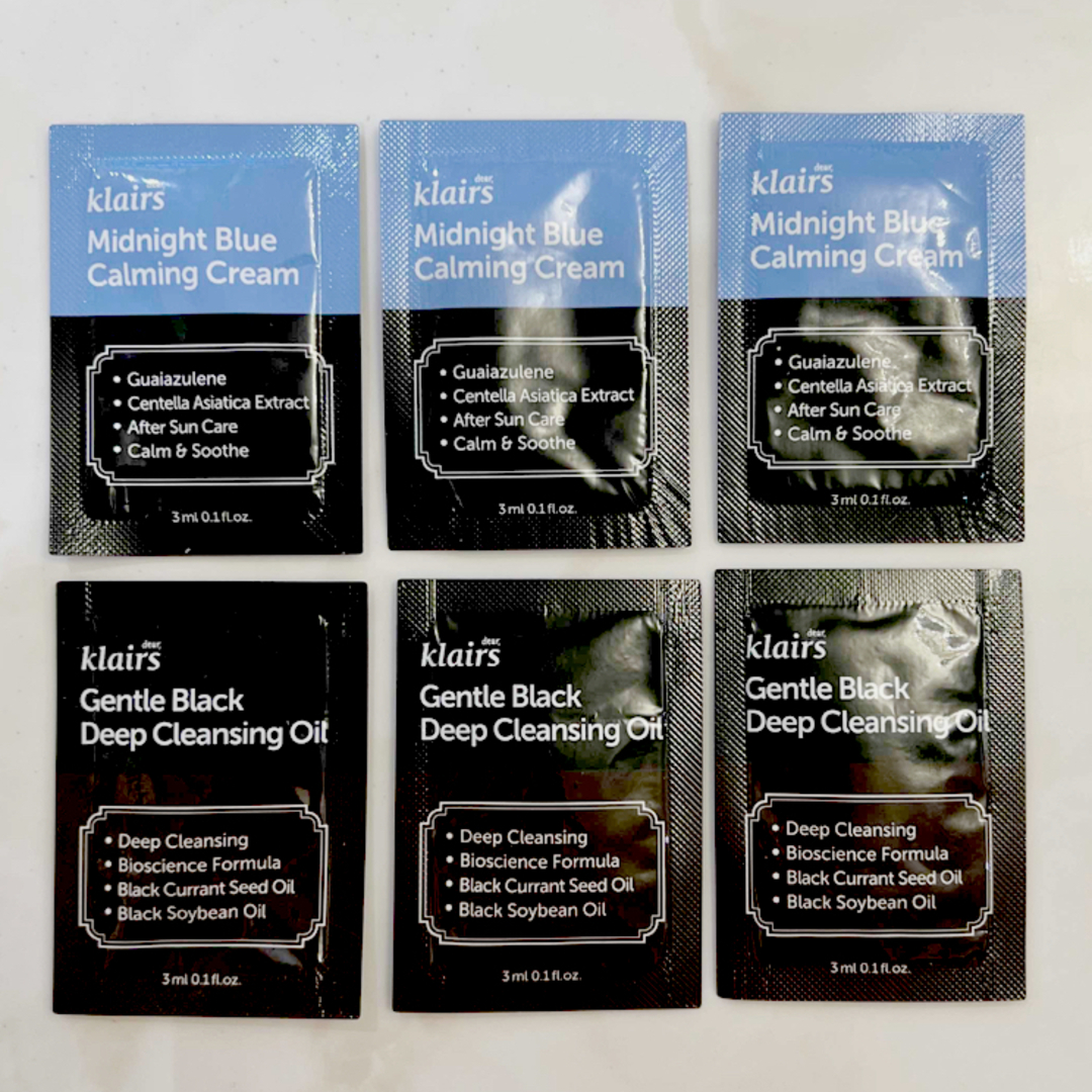 Innisfree(イニスフリー)のクレアス　ミッドナイトブルークリーム　ブラックDクレンジングオイル　サンプル コスメ/美容のキット/セット(サンプル/トライアルキット)の商品写真