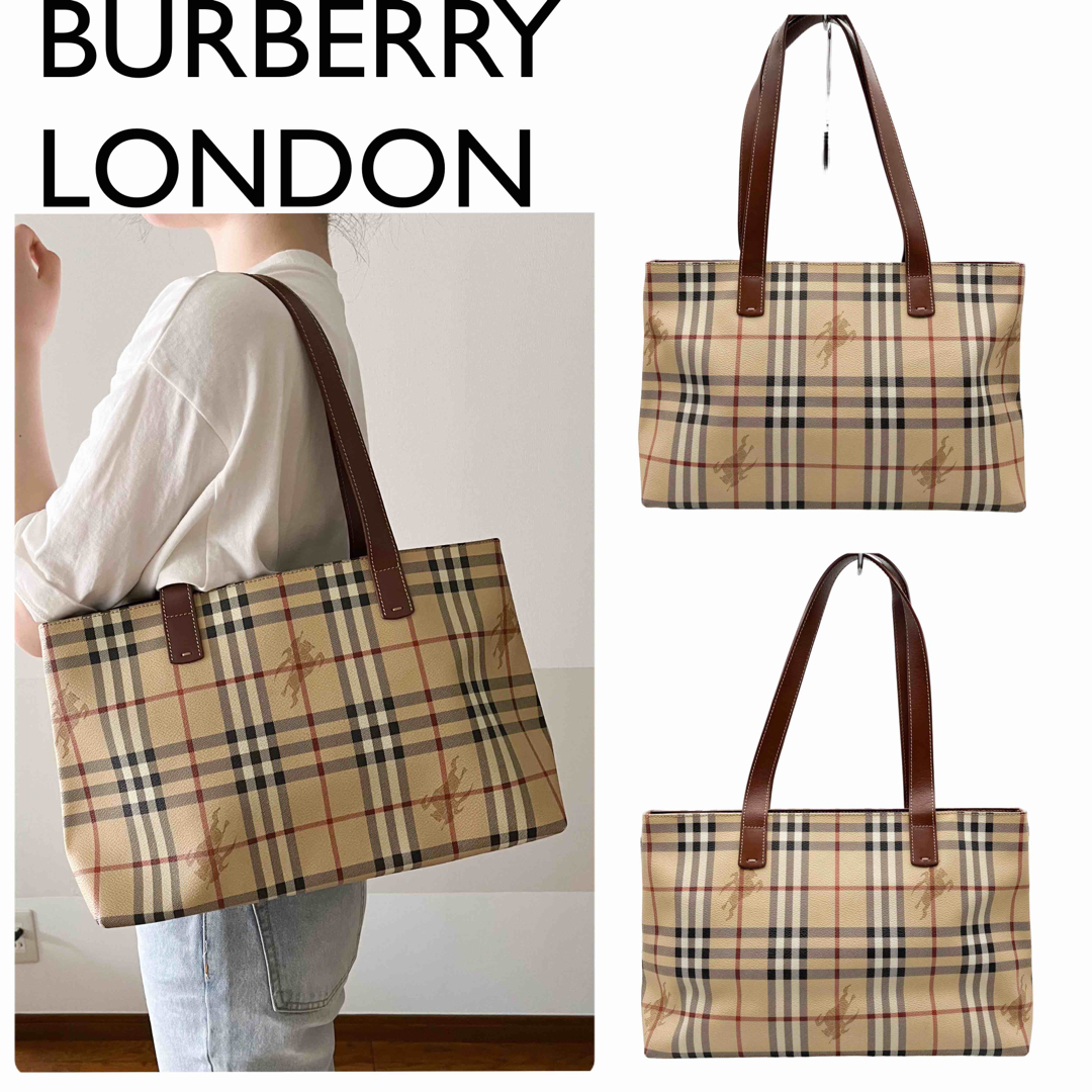 BURBERRY - バーバリーロンドン トートバッグ ハンドバッグ ノバ