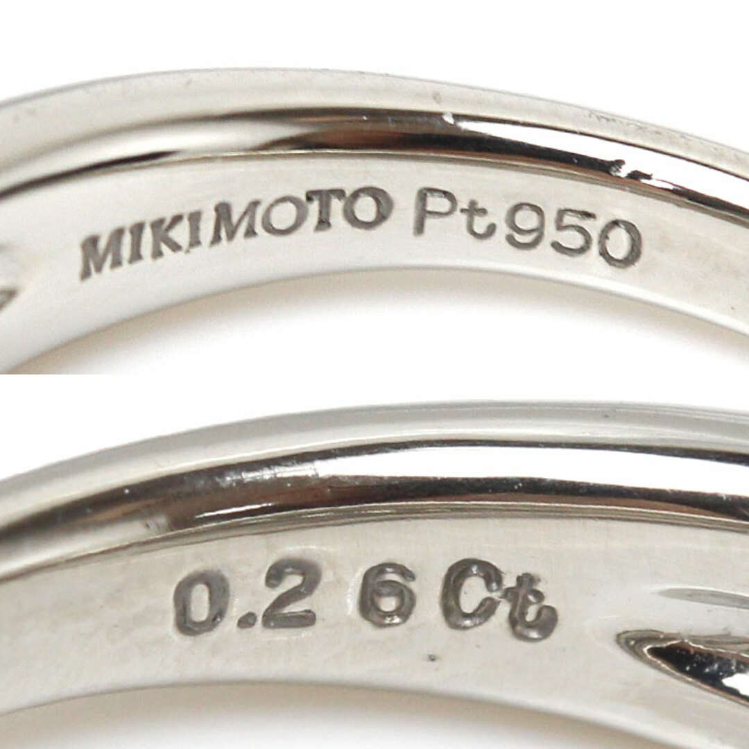 MIKIMOTO ミキモト Pt950プラチナ リング・指輪 ダイヤモンド0.26ct 9号 7.8g レディース【美品】 4