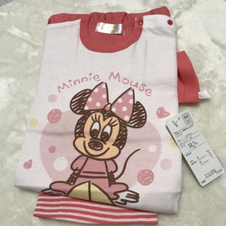 ディズニー(Disney)のミニーちゃん　腹巻き付　長袖パジャマ　90◇新品タグ付　ピンク　女の子(パジャマ)