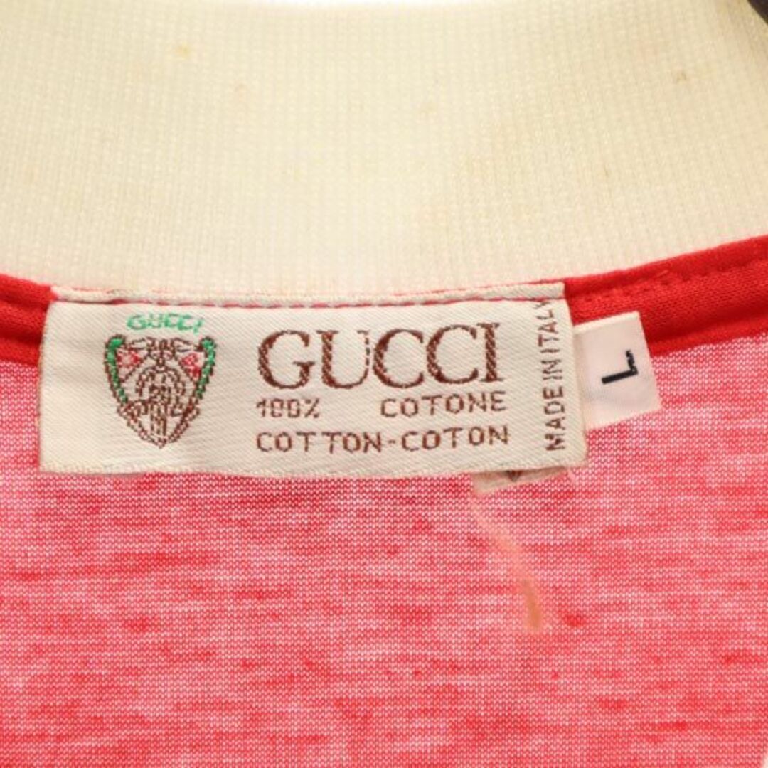 Gucci - グッチ イタリア製 半袖 ポロシャツ L 赤×緑×白 GUCCI メンズ