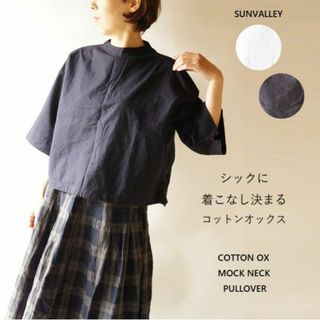 サンバレー(SUNVALLEY)のコットン オックス モックネック プルオーバー SUNVALLEY サンバレー(カットソー(半袖/袖なし))