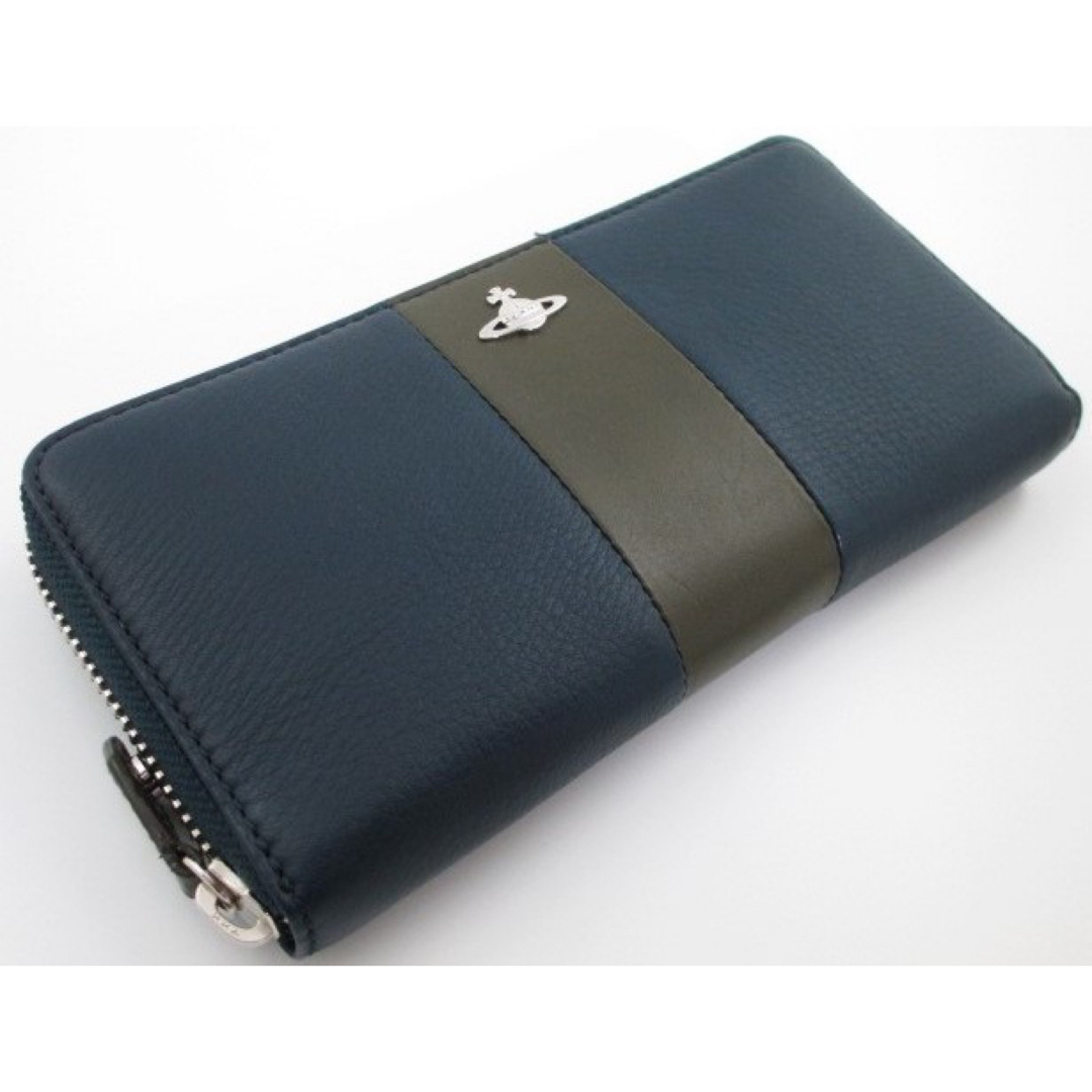 ☆店頭完売☆新品☆箱付 ヴィヴィアンウエストウッド ファスナー 長財布 ネイビー