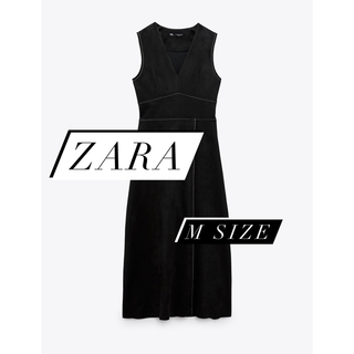 ザラ(ZARA)の　即購入OK 美品　ZARA フェイクスエードジャンパースカート(ロングワンピース/マキシワンピース)