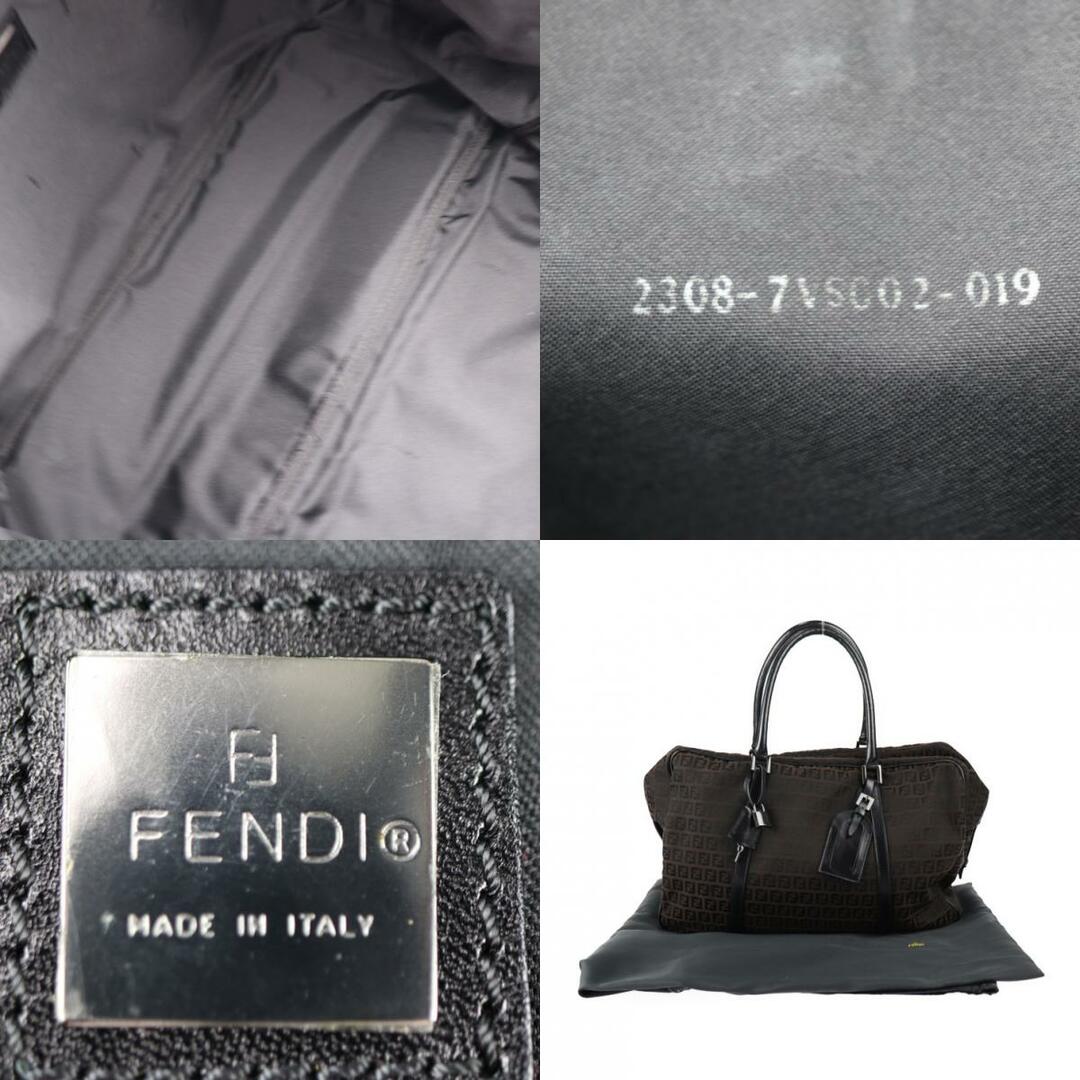 FENDI フェンディ ボストンバッグ 7VS002 キャンバス レザー ダークブラウン ブラック ズッキーノ ズッカ柄 【本物保証】