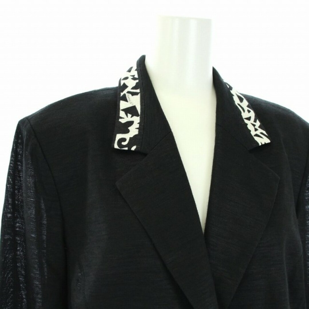 LEONARD(レオナール)のレオナール ファッション テーラードジャケット リネン 13AR L 黒 レディースのジャケット/アウター(その他)の商品写真